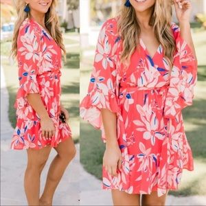 Natural Radiance Coral Floral Dress
